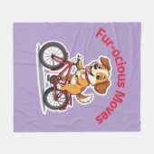 **Funny Cycling Dog – Cute Dog Riding a Bicycle Il Fleecedecke (Vorderseite (Horizontal))