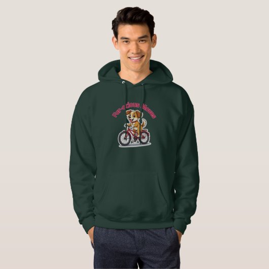 **Funny Cycling Dog – Cute Dog Riding a Bicycle Il Hoodie (Vorne ganz)