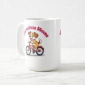 **Funny Cycling Dog – Cute Dog Riding a Bicycle Il Kaffeetasse (Vorderseite Links)