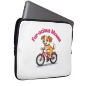 **Funny Cycling Dog – Cute Dog Riding a Bicycle Il Laptopschutzhülle (Vorne Rechts)