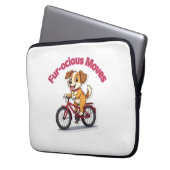 **Funny Cycling Dog – Cute Dog Riding a Bicycle Il Laptopschutzhülle (Vorderseite Links)