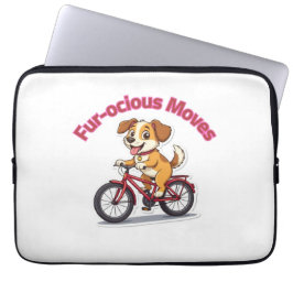 **Funny Cycling Dog – Cute Dog Riding a Bicycle Il Laptopschutzhülle