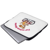 **Funny Cycling Dog – Cute Dog Riding a Bicycle Il Laptopschutzhülle (Vorne Knopf)
