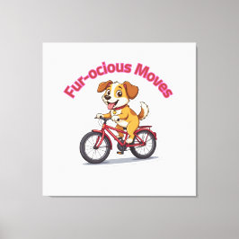 **Funny Cycling Dog – Cute Dog Riding a Bicycle Il Leinwanddruck