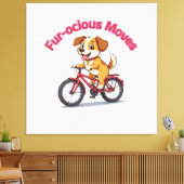 **Funny Cycling Dog – Cute Dog Riding a Bicycle Il Leinwanddruck (Insitu (Wohnzimmer))