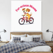 **Funny Cycling Dog – Cute Dog Riding a Bicycle Il Leinwanddruck (Insitu (Schlafzimmer))