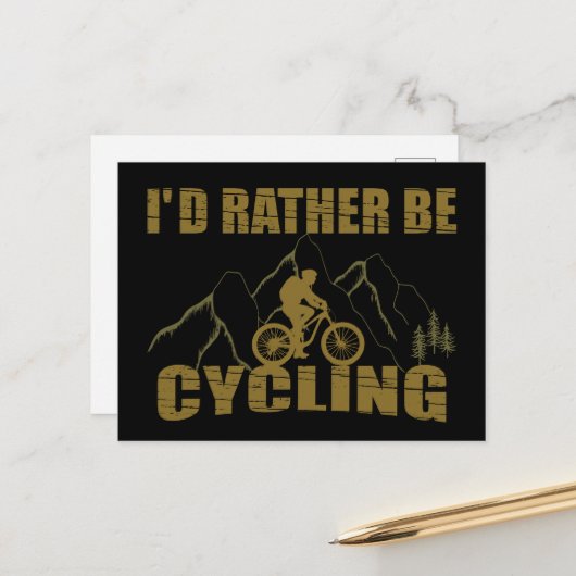 Funny Cycling Quotes Feiertagspostkarte (Vorderseite/Rückseite Beispiel)