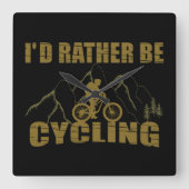 Funny Cycling Quotes Quadratische Wanduhr (Vorderseite)