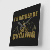 Funny Cycling Quotes Quadratische Wanduhr (Winkel)