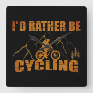 Funny Cycling Quotes Quadratische Wanduhr