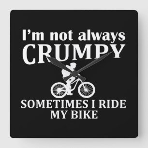 Funny Cycling Quotes Quadratische Wanduhr