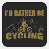 Funny Cycling Quotes Quadratischer Aufkleber (Vorderseite)