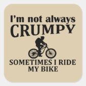Funny Cycling Quotes Quadratischer Aufkleber (Vorderseite)