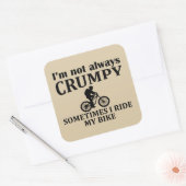 Funny Cycling Quotes Quadratischer Aufkleber (Umschlag)