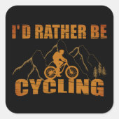 Funny Cycling Quotes Quadratischer Aufkleber (Vorderseite)
