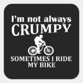 Funny Cycling Quotes Quadratischer Aufkleber (Vorderseite)