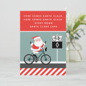 Funny Cyclist Bike Holiday Card (Stehend Vorderseite)