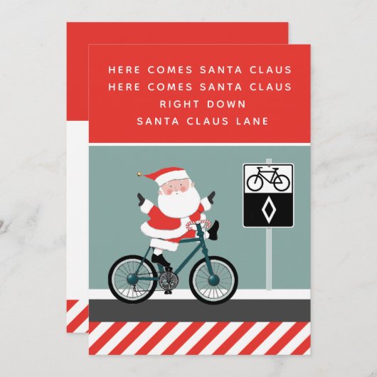 Funny Cyclist Bike Holiday Card (Vorne/Hinten)