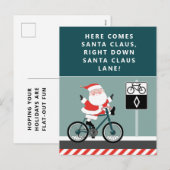 Funny Cyclist Bike Weihnachtskarte Feiertagspostkarte (Vorne/Hinten)
