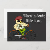 Funny Cyclist Bird | Bei Zweifelsfahrten T-S Postkarte (Vorne/Hinten)