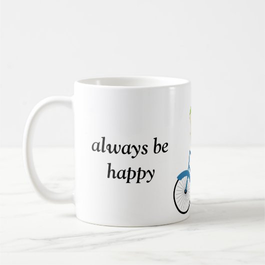 Funny Cyclist immer glücklich sein Fahrrad fahren Kaffeetasse (Links)