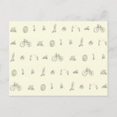 Funny Cyclists reiten Quirky Bicycles Zeichnend Ku Postkarte (Vorderseite)