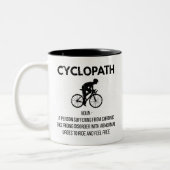 Funny Cycopath Cycling Definition Geschenk, Bike-V Zweifarbige Tasse (Links)