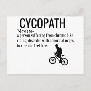 Funny Cycopath Noun Design Dictionary Definition Postkarte