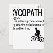 Funny Cycopath Noun Design Dictionary Definition Postkarte (Vorne/Hinten)