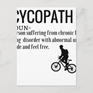 Funny Cycopath Noun Design Dictionary Definition Postkarte
