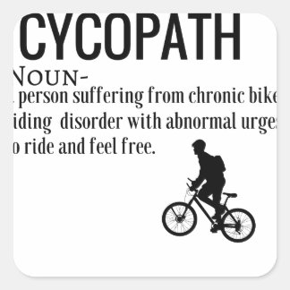 Funny Cycopath Noun Design Dictionary Definition Quadratischer Aufkleber