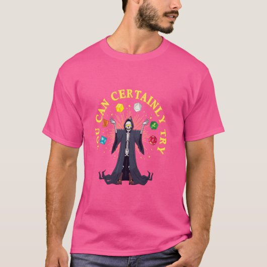 Funny D20 Dice Game Skeleton Witchcraft Nerdy Game T-Shirt (Vorderseite)
