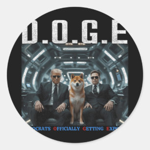Funny D.o.g.e Doge Demokraten offiziell bekommen E Runder Aufkleber
