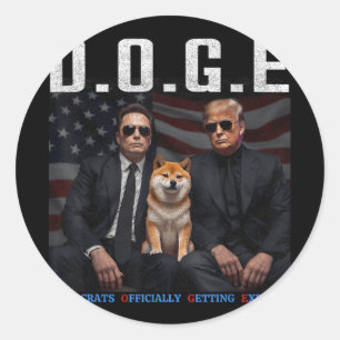 Funny D.o.g.e Doge Demokraten offiziell bekommen E Runder Aufkleber