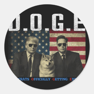 Funny D.o.g.e Doge Demokraten offiziell bekommen E Runder Aufkleber