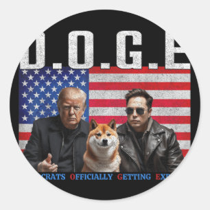 Funny D.o.g.e Doge Demokraten offiziell bekommen Runder Aufkleber