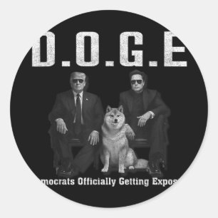 Funny D.o.g.e Doge Demokraten offiziell bekommen Runder Aufkleber