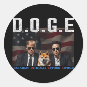 Funny D.o.g.e Doge Demokraten offiziell bekommen Runder Aufkleber
