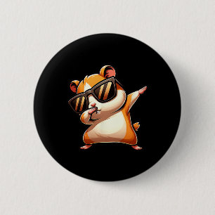 Funny Dab Animal Dabbing Hamster Meme Button