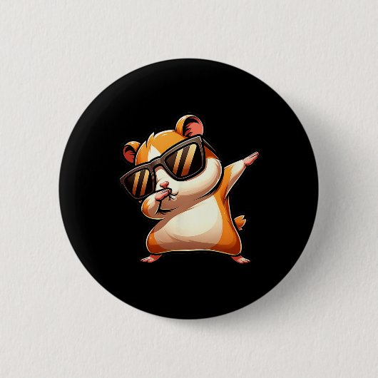 Funny Dab Animal Dabbing Hamster Meme Button (Vorderseite)