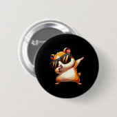 Funny Dab Animal Dabbing Hamster Meme Button (Vorne & Hinten)