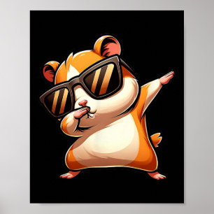 Funny Dab Animal Dabbing Hamster Meme Poster