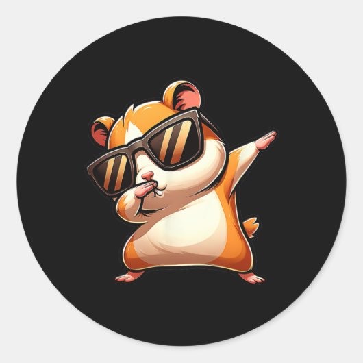 Funny Dab Animal Dabbing Hamster Meme Runder Aufkleber (Vorderseite)