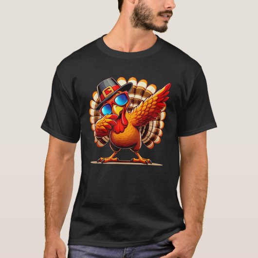 Funny Dab Dabbing Pilgrim Türkei Erntedank Day T-Shirt (Vorderseite)