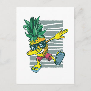 Funny Dabbing Ananas Cartoon Teen Graphics Postkarte