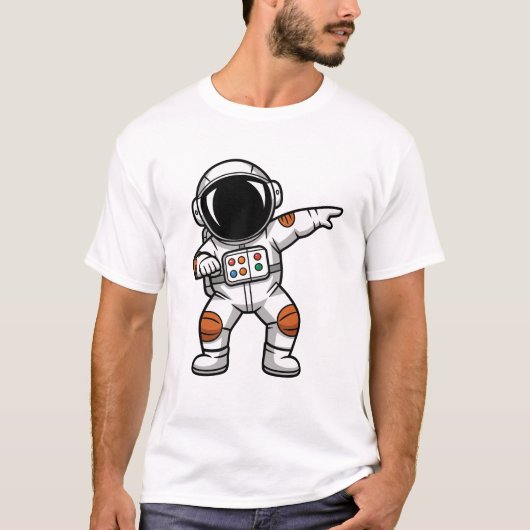 Funny Dabbing Astronaut – Cool Space Cartoon T-Shirt (Vorderseite)