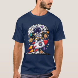 Funny Dabbing Astronaut Rocket Space Humor Design T-Shirt