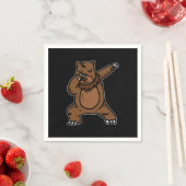 Funny Dabbing Bear Dab Dance White Brown Bär Gesch Serviette (Beispiel)