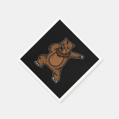 Funny Dabbing Bear Dab Dance White Brown Bär Gesch Serviette (Ecke)