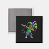 Funny Dabbing Boy Mardi Gras Karneval Parade Boy K Magnet (Vorderseite/Rückseite)